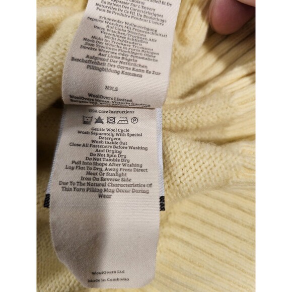 WoolOvers Yellow Full Zip Up Hoodie Size S Wool Sweatshirt - Picture 8 of 11